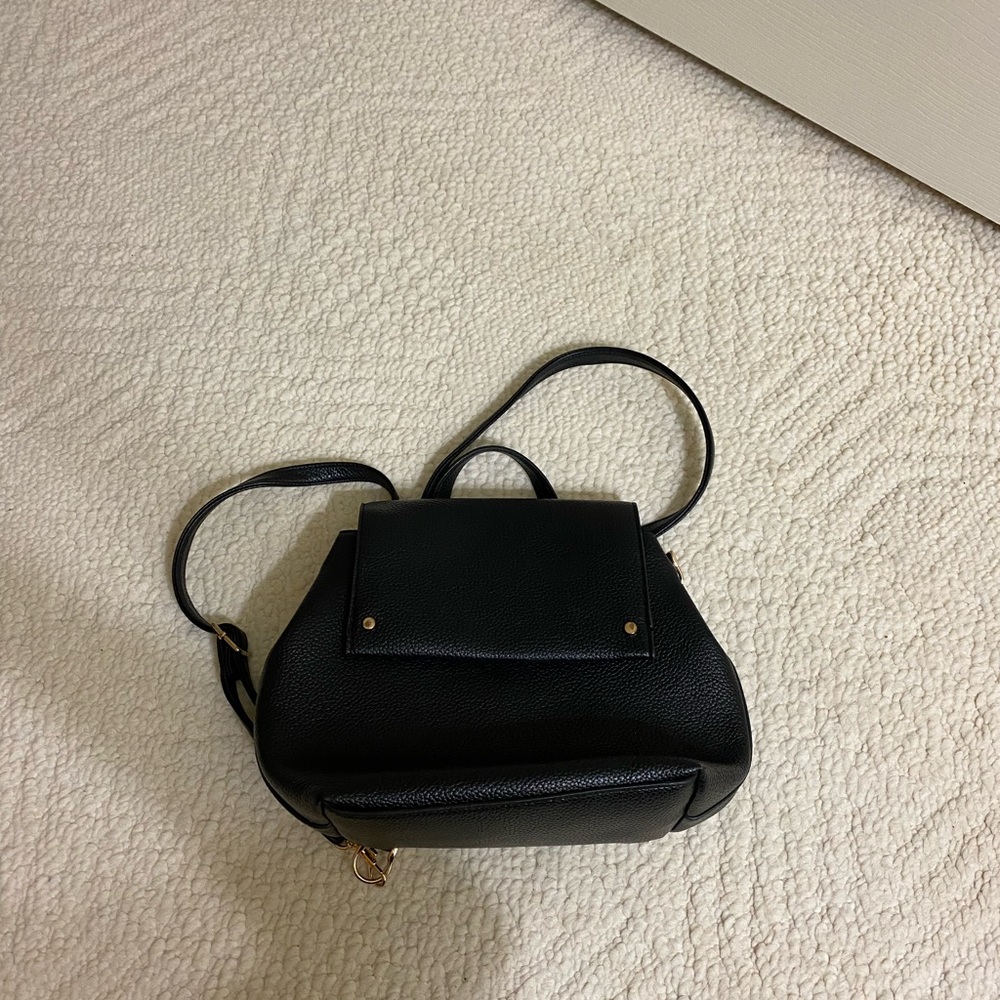 Black leather backpack